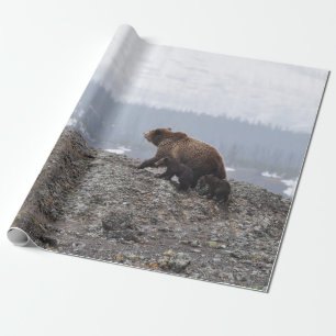 BEAR FAMILY IN YELLOWSTONE WRAPPING PAPER
