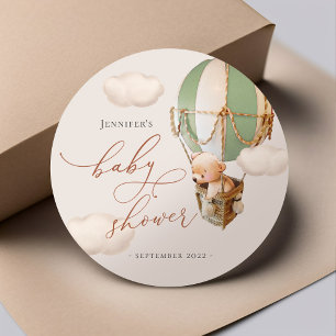 Bear Favour Tags! Baby Shower Classic Round Sticke Sticker