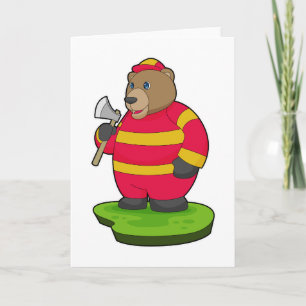 Bear Firefighter Axe Card