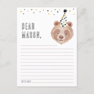 Bear First Birthday Time Capsule Card – Teddy Bear