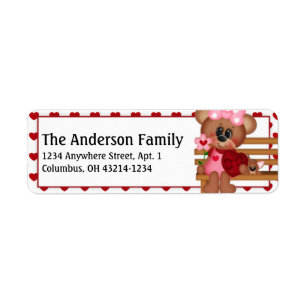 Bear First Valentine's Day Address Labels d5