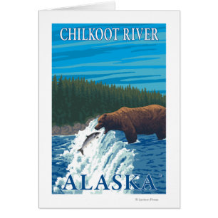Bear Fishing in River - Chilkoot River, Alaska