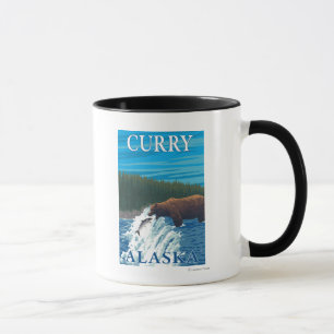 Bear Fishing in River - Curry, Alaska Mug