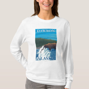 Bear Fishing in River - Dawson, Alaska T-Shirt