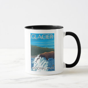 Bear Fishing in River - Glacier National Park, Mug