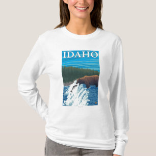 Bear Fishing in River - Idaho T-Shirt