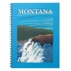 Bear Fishing in River - Montana Notebook