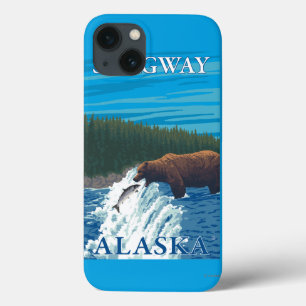 Bear Fishing in River - Skagway, Alaska iPhone 13 Case