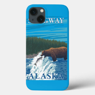Bear Fishing in River - Skagway, Alaska iPhone 13 Case