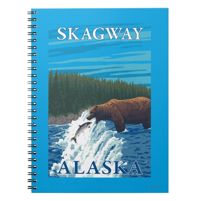 Bear Fishing in River - Skagway, Alaska Notebook (Front)