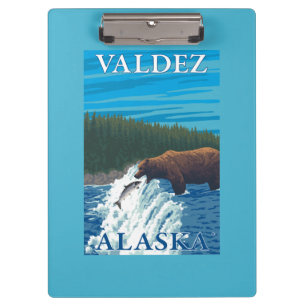 Bear Fishing in River - Valdez, Alaska Clipboard