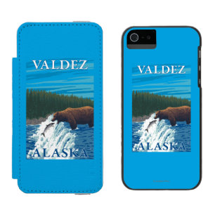 Bear Fishing in River - Valdez, Alaska Incipio Watson™ iPhone 5 Wallet Case