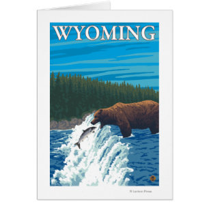 Bear Fishing in River - Wyoming
