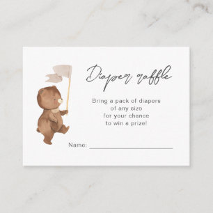 Bear Flag Diaper Raffle Enclosure Card