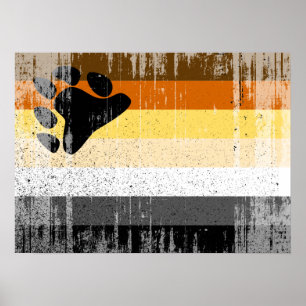BEAR FLAG DISTRESSED -.png Poster