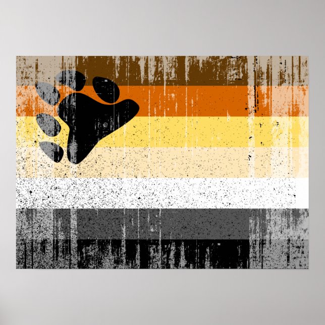 BEAR FLAG DISTRESSED -.png Poster (Front)