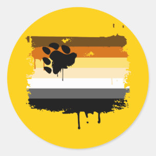 BEAR FLAG DRIPPING CLASSIC ROUND STICKER