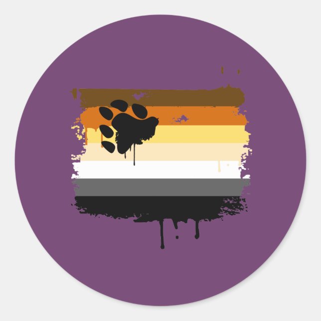 BEAR FLAG DRIPPING CLASSIC ROUND STICKER (Front)