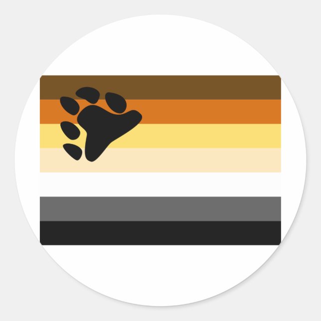 BEAR FLAG ORIGINAL CLASSIC ROUND STICKER (Front)