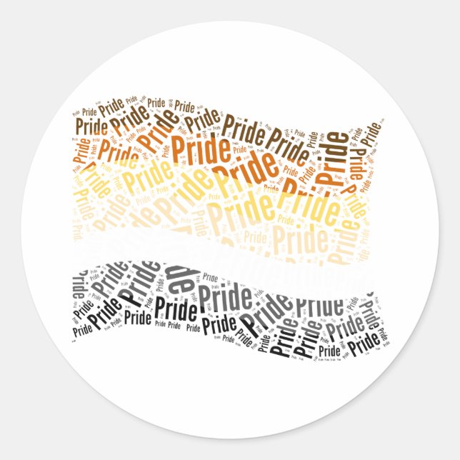 BEAR FLAG WORD PATTERN CLASSIC ROUND STICKER (Front)