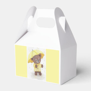 Bear-foot in the Rain Teddy Bear Favour Box