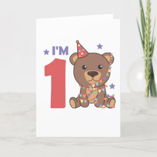 Bear For The First Birthday For Children 1 Year Ho Holiday Card