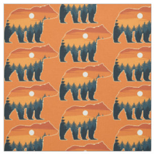 Bear Forest custom colour fabric