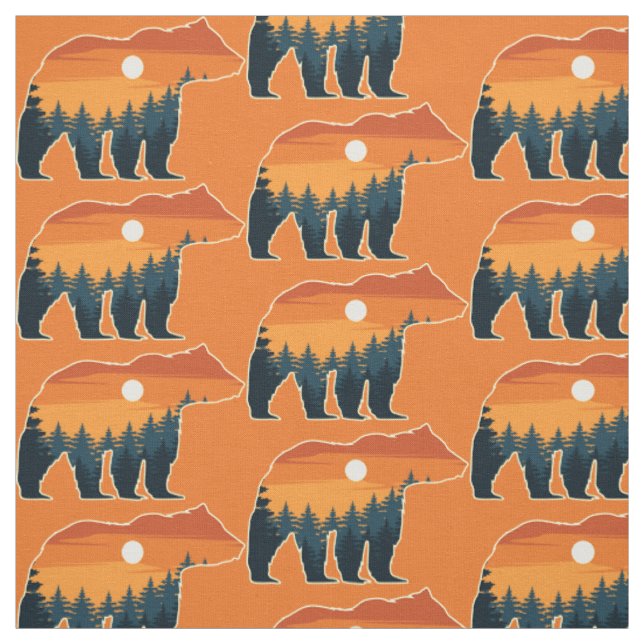 Bear Forest custom colour fabric (Swatch)