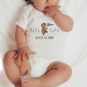 Bear Forest First Birthday Baby Bodysuit