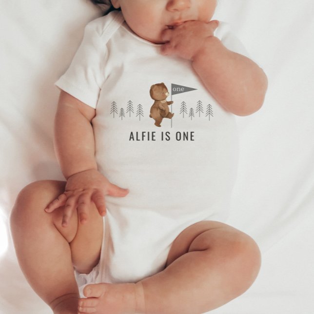 Bear Forest First Birthday Baby Bodysuit (Creator Uploaded)
