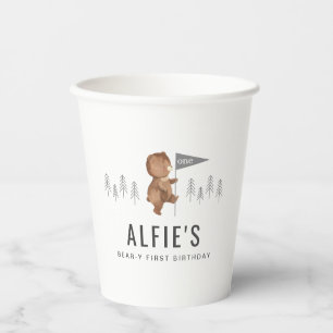Bear Forest First Birthday Paper Cups