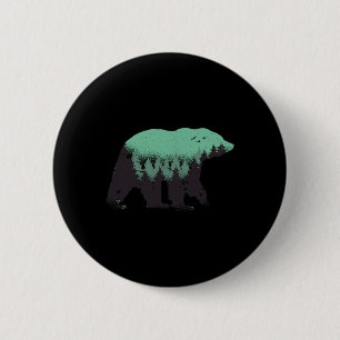 Bear Forest Nature Grizzly Hiking Outdoor Hunting 6 Cm Round Badge