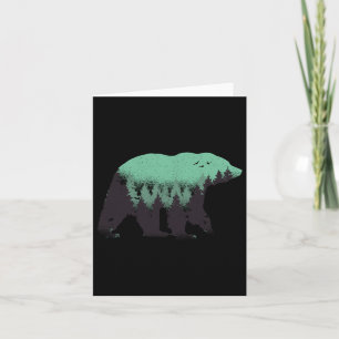 Bear Forest Nature Grizzly Hiking Outdoor Hunting  Card