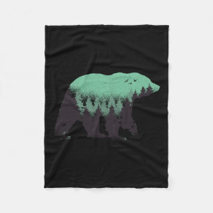 Bear Forest Nature Grizzly Hiking Outdoor Hunting Fleece Blanket