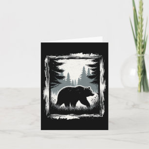Bear Forest Wildlife Silhouette Mist Wilderness Hi Card