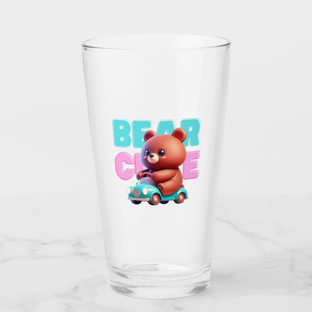 Bear Fun Glass Cup (Front)