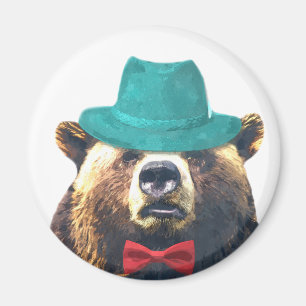 Bear funny cute animal woodland watercolor magnet