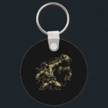 Bear Funny Man Punching Bear Retro Vintage Hunting Key Ring<br><div class="desc">Bear Funny Man Punching Bear Retro Vintage Hunting Camping 2</div>
