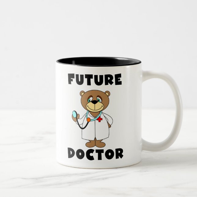 Bear Future Doctor Two-Tone Coffee Mug (Right)
