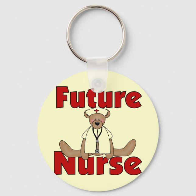 Bear Future Nurse T-shirts and Gifts Key Ring (Front)