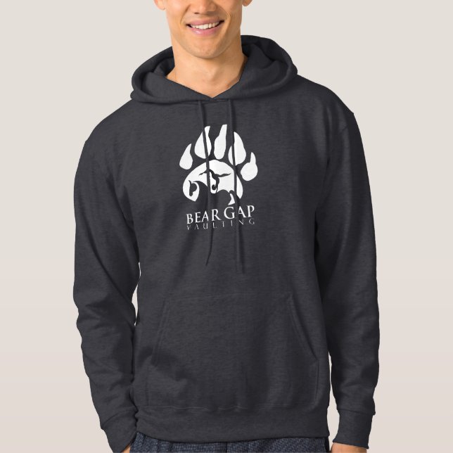 Bear Gap Vaulting White Text Hoodie (Front)