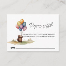 Bear Gender Neutral Baby ShowerDiaper Raffle