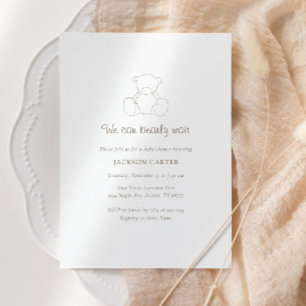 Bear Gender Neutral Minimalist Baby Shower Invitation