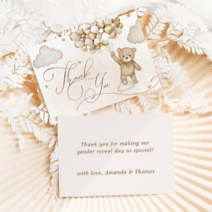Bear Gender Reveal Baby Shower Thank You