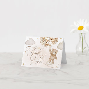 Bear Gender Reveal Baby Shower Thank You Card