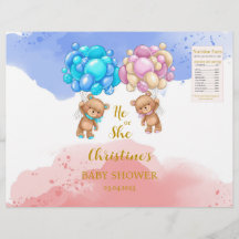 Bear Gender Reveal Chip Bag Labels