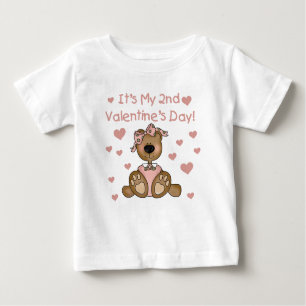 Bear Girl 2nd Valentine's Day Baby T-Shirt