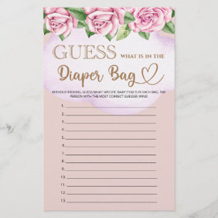 Bear girl baby shower what is in the diaper bag