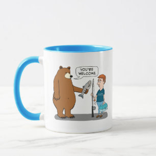 Bear Gives a Man a Fish Mug