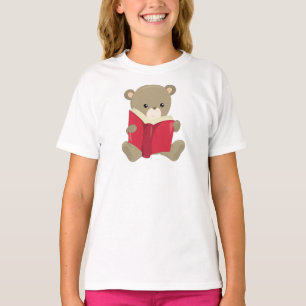 Bear Going To School, Cute Bear, Brown Bear, Books T-Shirt